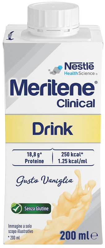 Meritene Clinical Vaniglia 200ml Alimento iperproteico multivitaminico e multiminerale per casi di malnutrizione