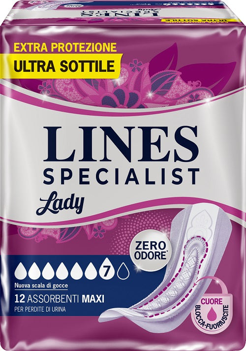ASSORBENTI PER INCONTINENZA LINES SPECIALIST LADY 12 PEZZI