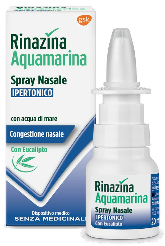 RINAZINA AQUAMARINA Spray nasale ipertonico con Eucalipto ed acqua di mare  20ML