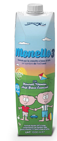 MONELLO 3 FORMULA PER LA CRESCITA A BASE DI LATTE PER BAMBINI DA 1 A 3 ANNI LIQUIDO 1 LITRO