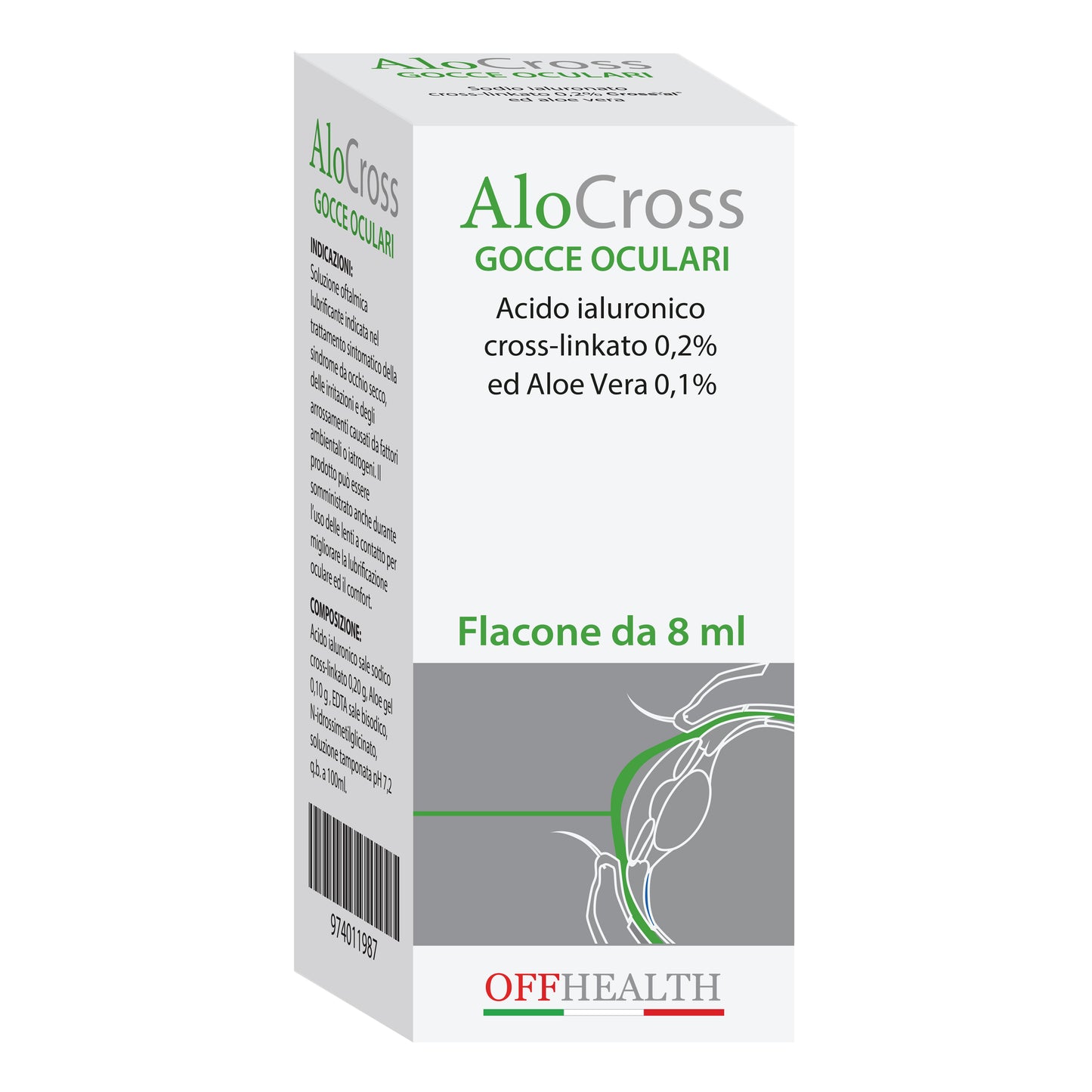 GOCCE OCULARI ALOCROSS ACIDO IALURONICO CROSS-LINKATO 0,2% E ALOE VERA 8 ML