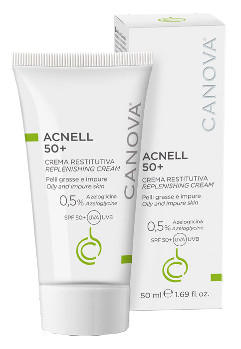 CANOVA ACNELL SPF50+ CREMA GEL RESTITUTIVA - Per pelli miste, grasse e a tendenza acneica