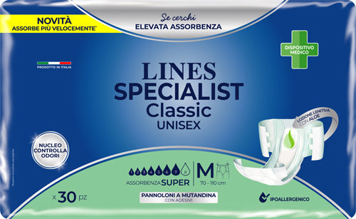 PANNOLONE A MUTANDA LINES SPECIALIST CLASSIC SUPER MM 30 PEZZI