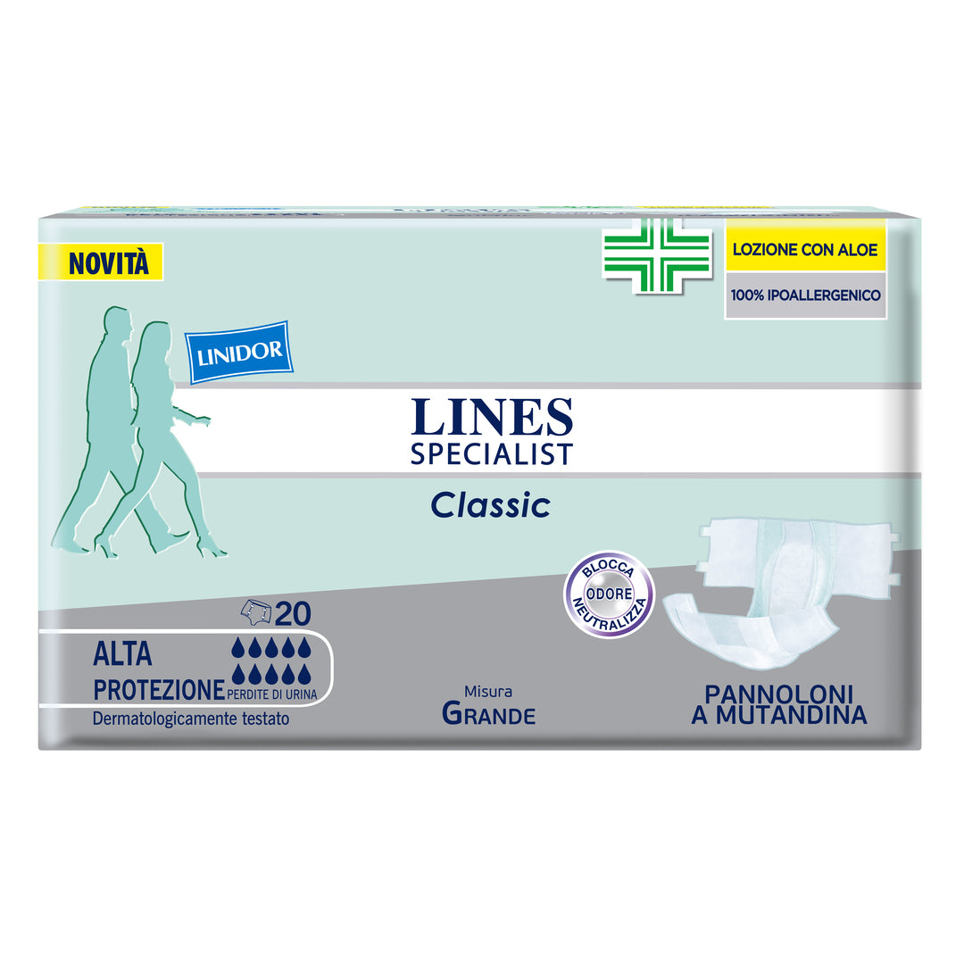 PANNOLONE A MUTANDA LINES SPECIALIST CLASSIC ALTA PROTEZIONE MG 20 PEZZI