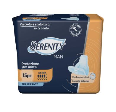 PANNOLINO SERENITY LIGHT MAN EXTRA CON ADESIVO O ALTRO FISSAGGIO 15 PEZZI