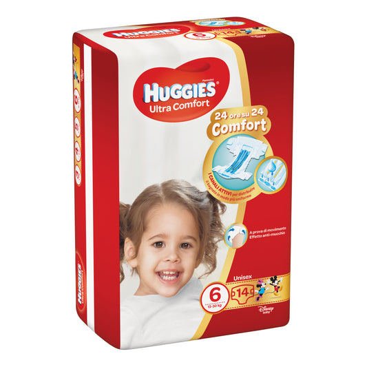 PANNOLINO HUGGIES ULTRA COMFORT BASE 6 14 PEZZI