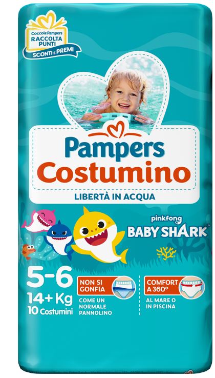 PAMPERS COSTUMINO BABY SHARK CP S 5-6 10 PEZZI