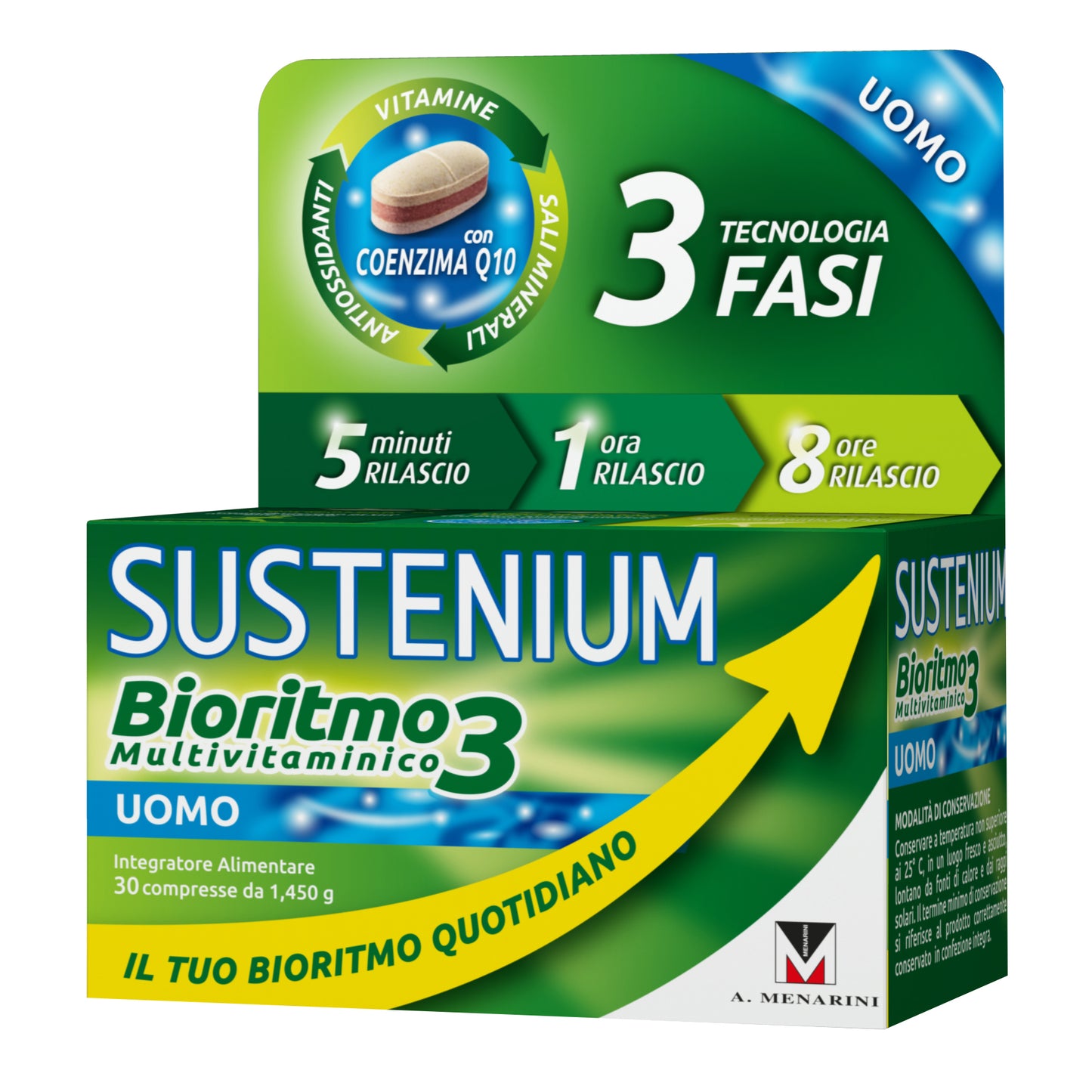 Sustenium Bioritmo 3 Uomo - Integratore Multivitaminico Per L'Uomo 30 Compresse