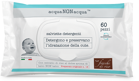 FIOCCHI DI RISO ACQUA NON ACQUA SALVIETTE DETERGENTI 60 PEZZI