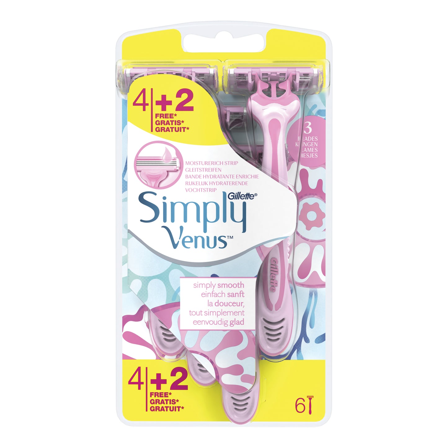 GILLETTE VENUS SIMPL3 4 PEZZI + 2 G