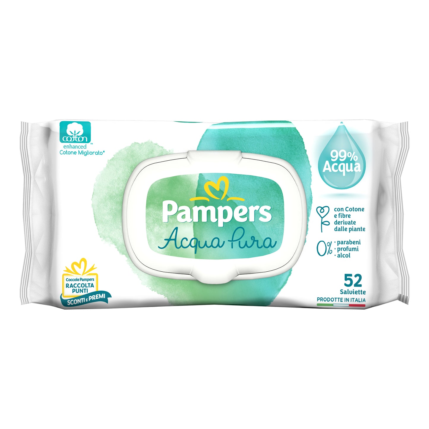 WIPES PAMPERS PROTEZIONE PURA NATURELLO 52 SALVIETTE