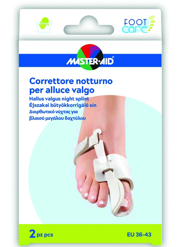CORRETTORE NOTTE ALLUCE VALGO MASTER-AID FOOTCARE 36-43 2 PEZZI D10