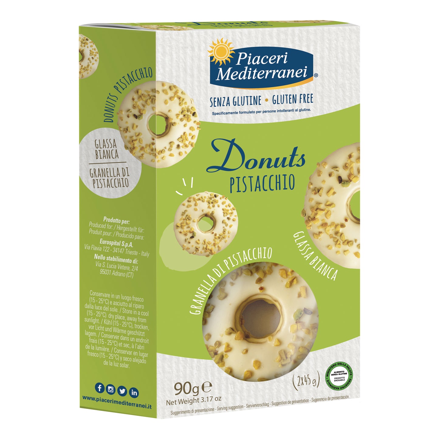 PIACERI MEDITERRANEI DONUTS PISTACCHIO 90 G