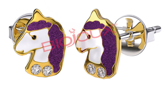 BJT702 ORECCHINI VIOLET UNICO GOLD PLATED