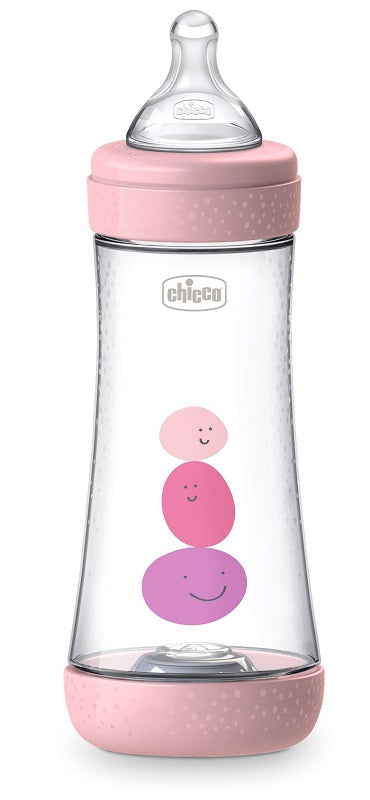 CHICCO BIBERON PERFECT 5 GIRL 300 ML IN SILICONE 3 FORI