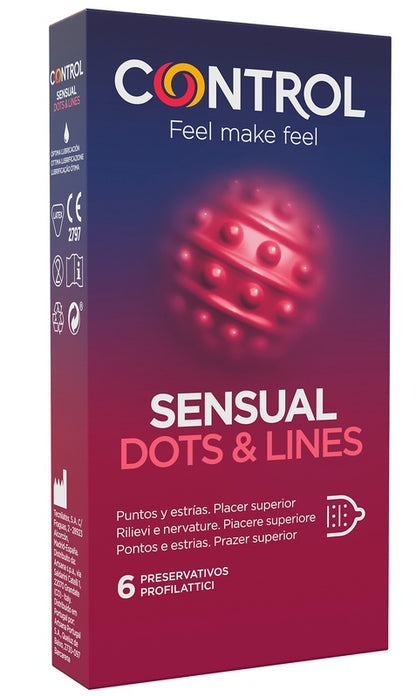 CONTROL SENSUAL DOTS&LINES 6 PEZZI