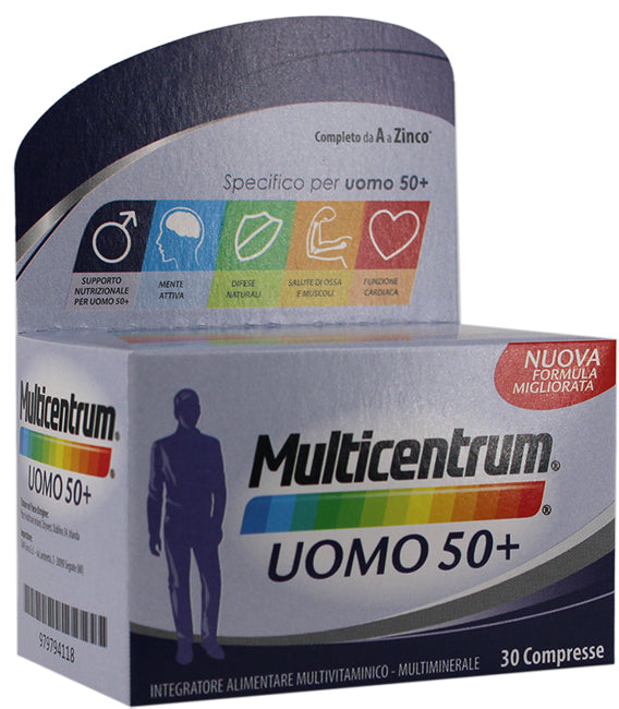 Multicentrum Uomo 50+  30compresse Integratore alimentare multivitaminico e multiminerale