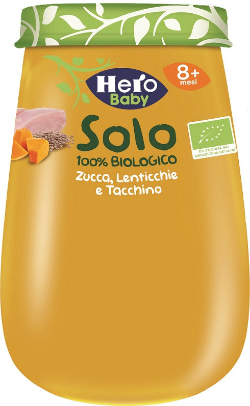 HERO SOLO OMOGENEIZZATO ZUCCHINE LENTICCHIE TACCHINO 100% BIO 190G