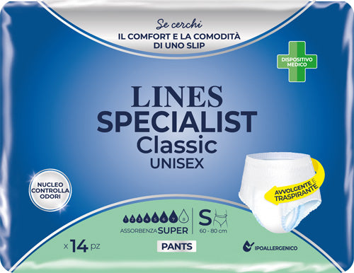 PANNOLONE A MUTANDA LINES SPECIALIST CLASSIC PANTS SUPER S 14 PEZZI