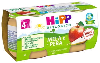 HIPP OMOGENEIZZATO MELA/PERA 2 X 80 G