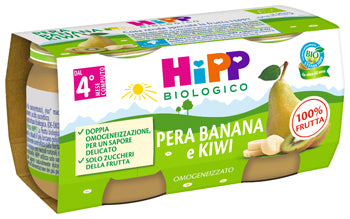 HIPP BIO OMOGENEIZZATO KIWI/BANANA/PERA 2X80 G