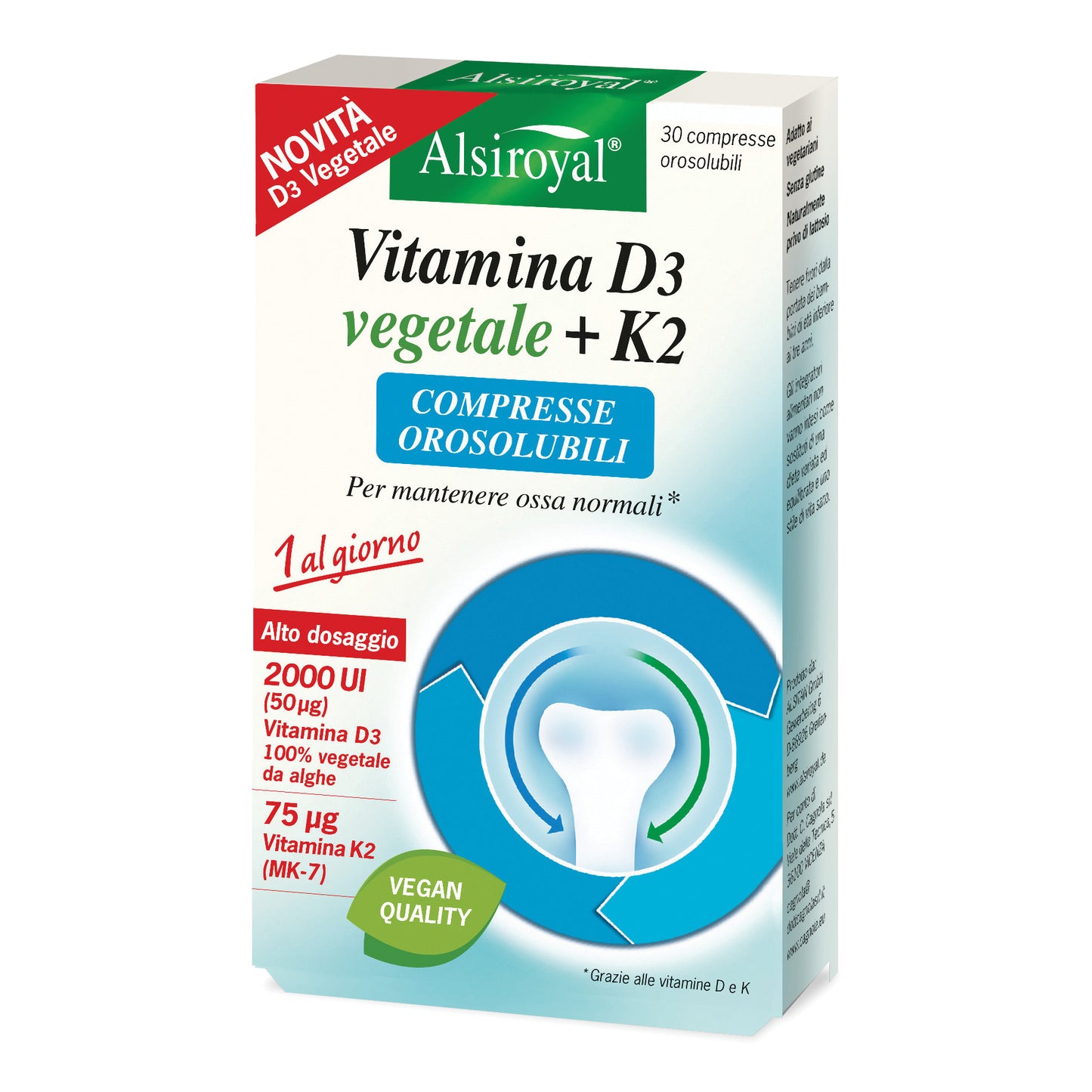 ALSIROYAL VITAMINA D3+K2 30 COMPRESSE OROSOLUBILI