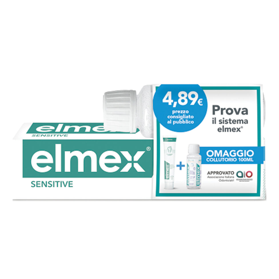 ELMEX SENSITIVE SPECIAL PACK 1 DENTIFRICIO ELMEX SENSITIVE 100 ML + 1 COLLUTORIO ELMEX SENSITIVE 100 ML IN OMAGGIO