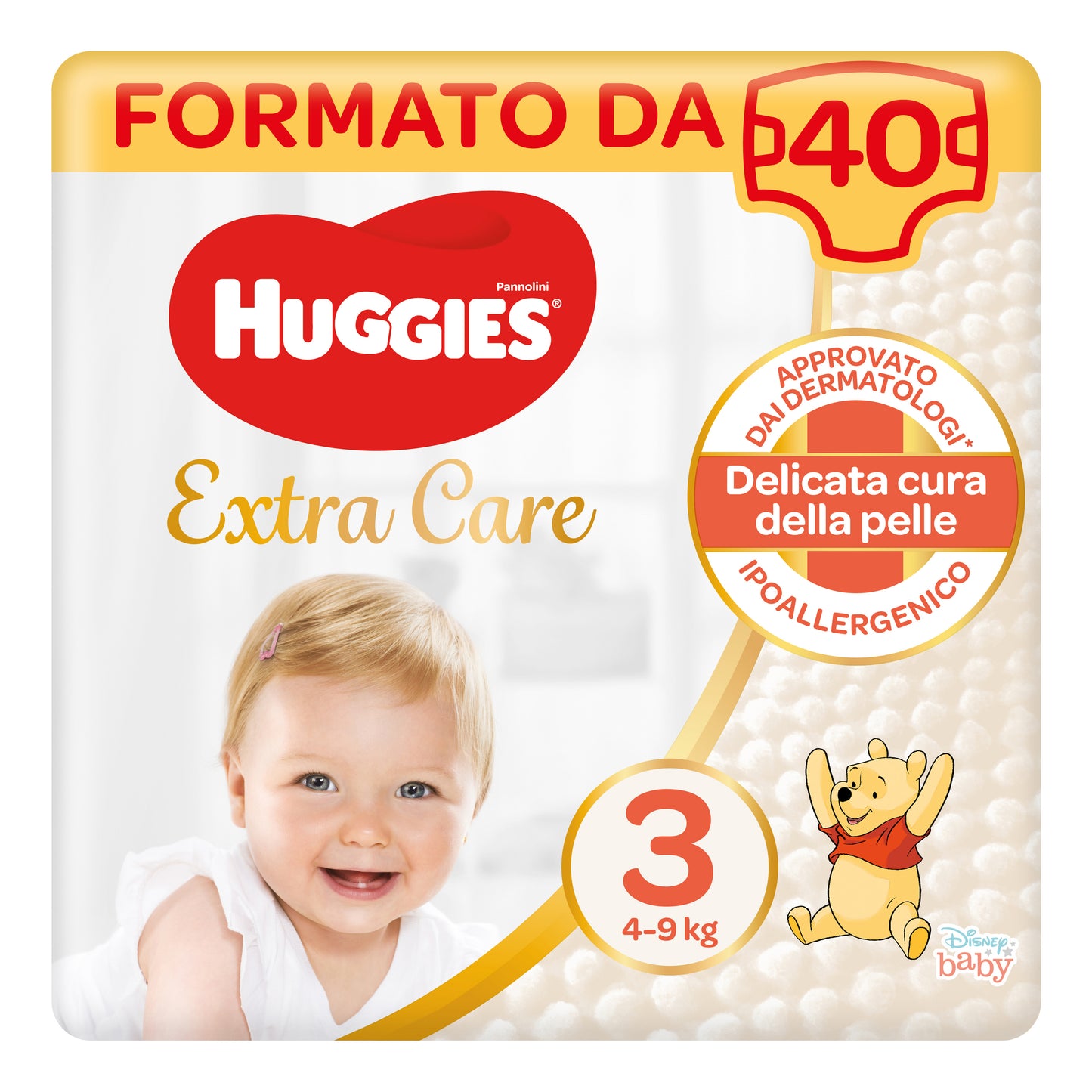 HUGGIES EXTRA CARE GRANDE 3 40 PEZZI