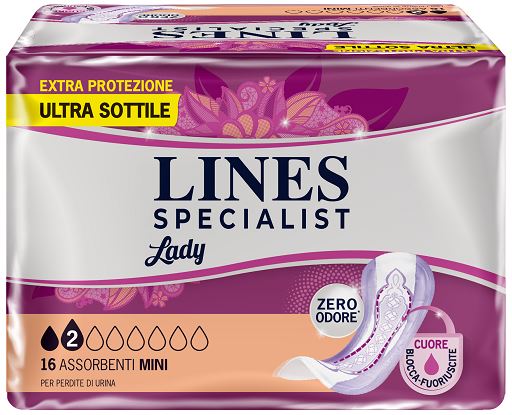 ASSORBENTI PER INCONTINENZA LINES SPECIALIST LADY MINI 16 PEZZI