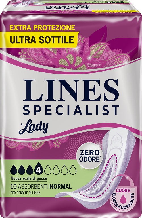 ASSORBENTI PER INCONTINENZA LINES SPECIALIST LADY NORMAL 10 PEZZI