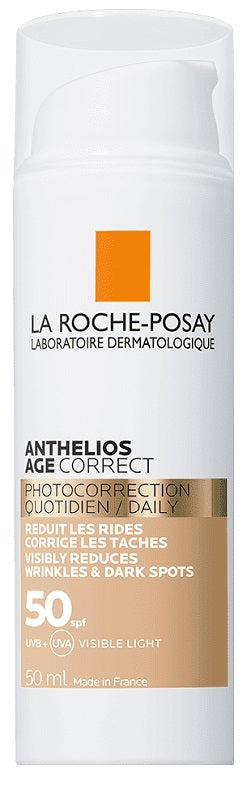 LA ROCHE POSAY ANTHELIOS AGE CORRECT SPF50-Crema solare colorata trattamento anti macchie ed antirughe di ultima generazione