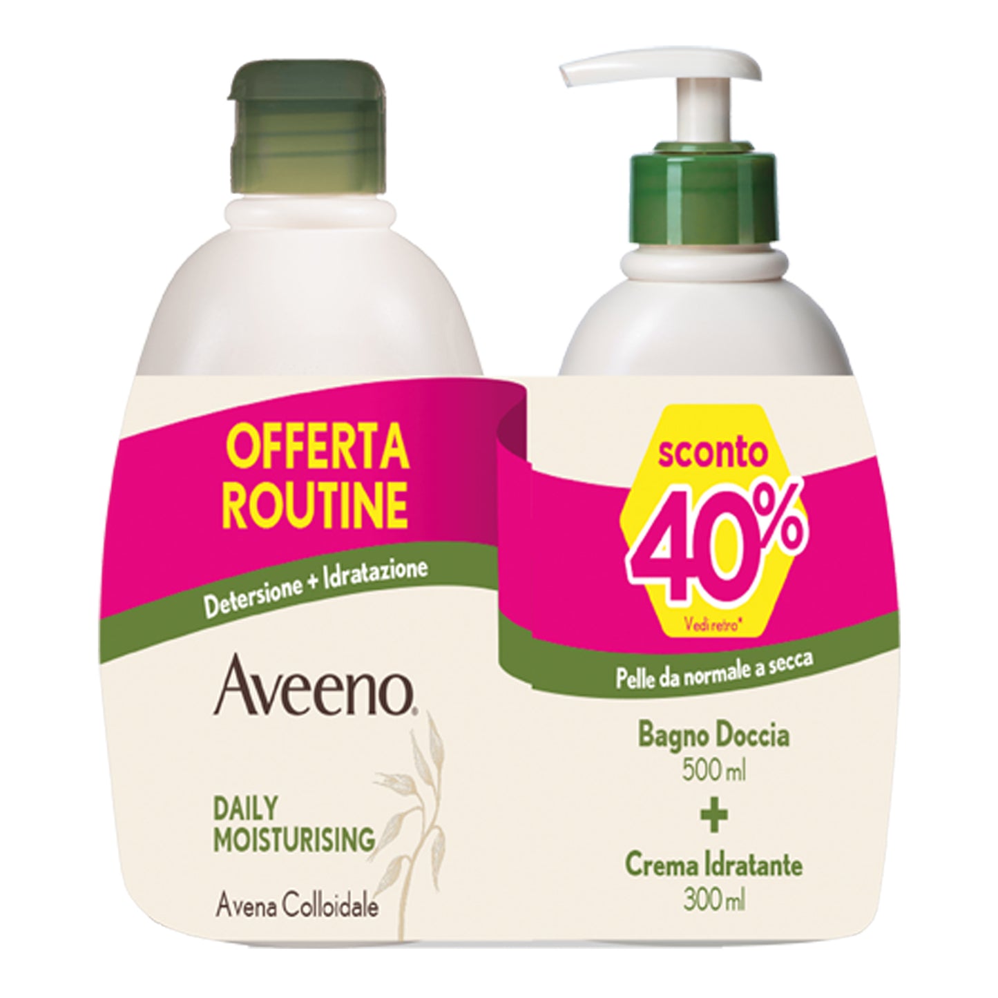 AVEENO BUNDLE BAGNO DOCCIA 500 ML + AVEENO CREMA IDRATANTE 300 ML