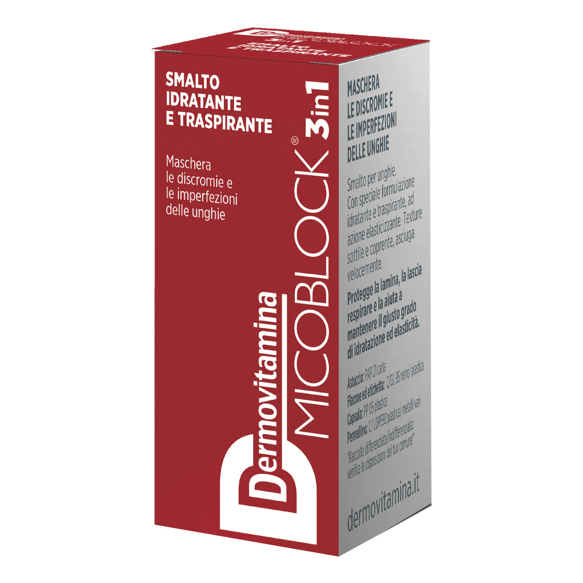 Dermovitamina Micoblock 3 in 1 smalto idratante e traspirante rosso mattone 5 ml