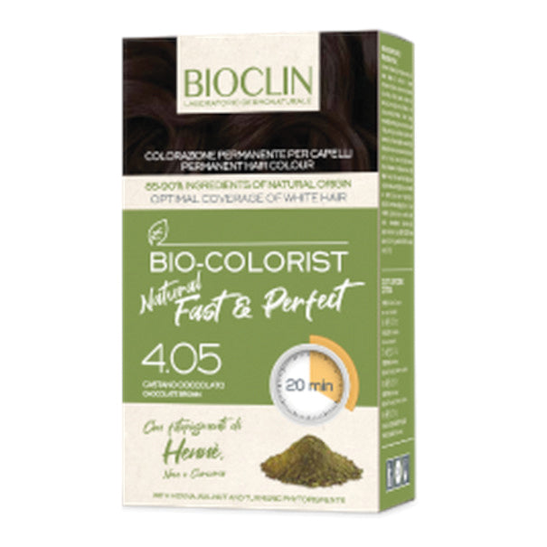 BIOCLIN BIO COLOR FAST&PERFECTION 4,05 CASTANO SCURO CIOCCOLATO CREMA COLORANTE 60 ML + RIVELATORE IN CREMA 60 ML + BIO COLOR SHAMPOO 10 ML + BIO COLOR MASCHERA 10 ML