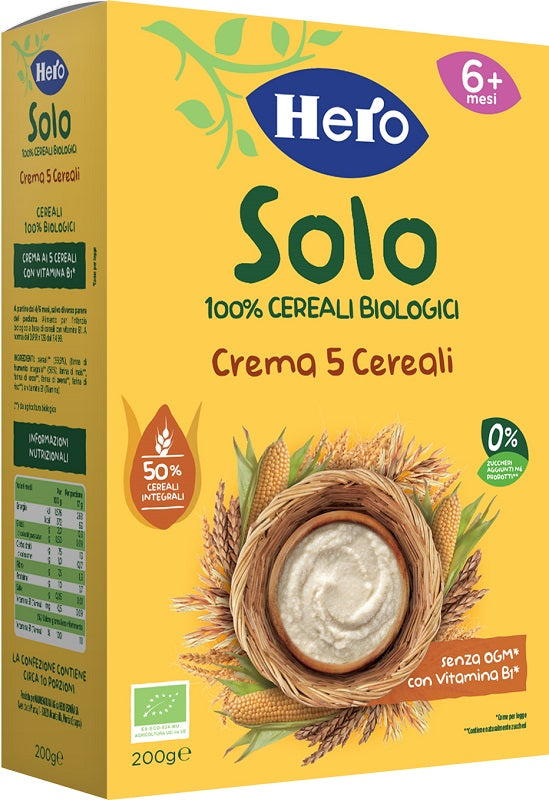 HERO BABY SOLO CREMA 5 CEREALI BIO 200 G
