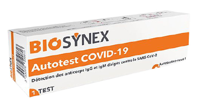 TEST SIEROLOGICO RAPIDO COVID-19 BIOSYNEX AUTODIAGNOSTICO DETERMINAZIONE QUALITATIVA ANTICORPI IGG/IGM ANTI SARS-COV-2 NEL SANGUE MEDIANTE IMMUNOCROMATOGRAFIA