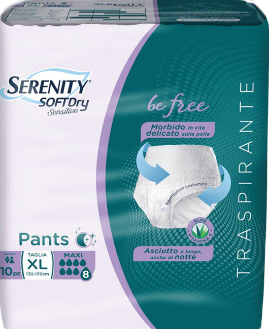 SERENITY PANTS SD SENSITIVE BE FREE MAXI XL 10 PEZZI