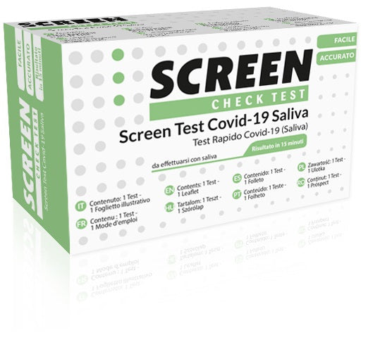 SCREEN TEST ANTIGENICO RAPIDO AUTODIAGNOSTICO COVID-19 SARS-COV-2 CAMPIONI SALIVARI SELFTEST COVID SALIVA SCREEN