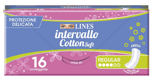 PROTEGGISLIP LINES INTERVALLO COTTON SOFT FRESH DISTESI 16 PEZZI