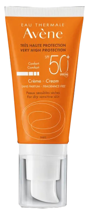 AVENE Crema solare viso  senza profumo SPF50+ per pelle secca e sensibile 50ml