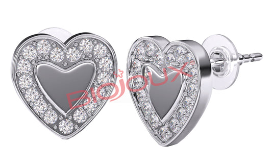 BJT249 ORECCHINI LOVE ME HEART STAINLESS STEEL