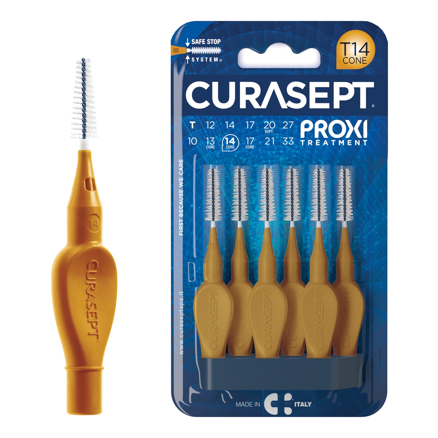 CURASEPT PROXI T14 OCRA/DARK GOLD 6 PEZZI