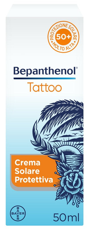Bepanthenol Tattoo Crema Solare Protettiva SPF50+ per pelle tatuata 50ml