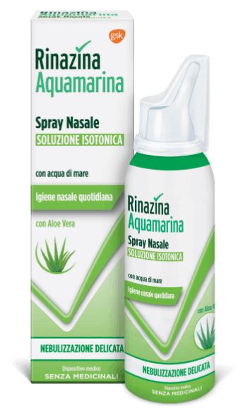 RINAZINA AQUAMARINA FAMILY- Spray nasale neonati e adulti -Soluzione isotonica delicata