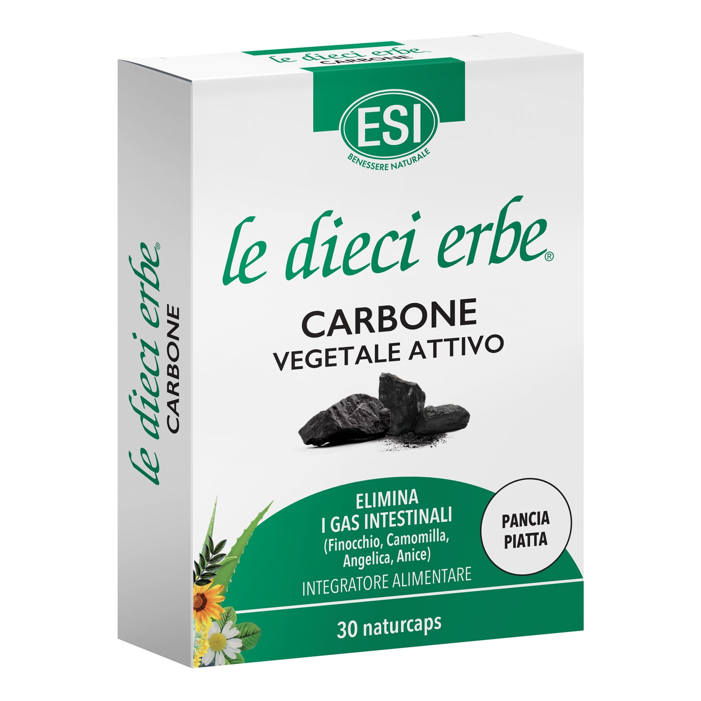 ESI LE DIECI ERBE CARBONE VEGETALE ATTIVO 30 NATURCAPS