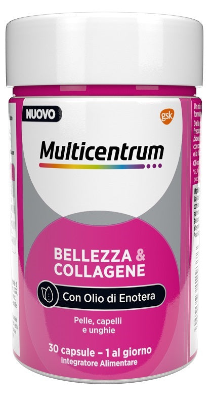 MULTICENTRUM BELLEZZA & COLLAGENENE 30 CAPSULE -Integratore alimentare per pelle, capelli e unghie