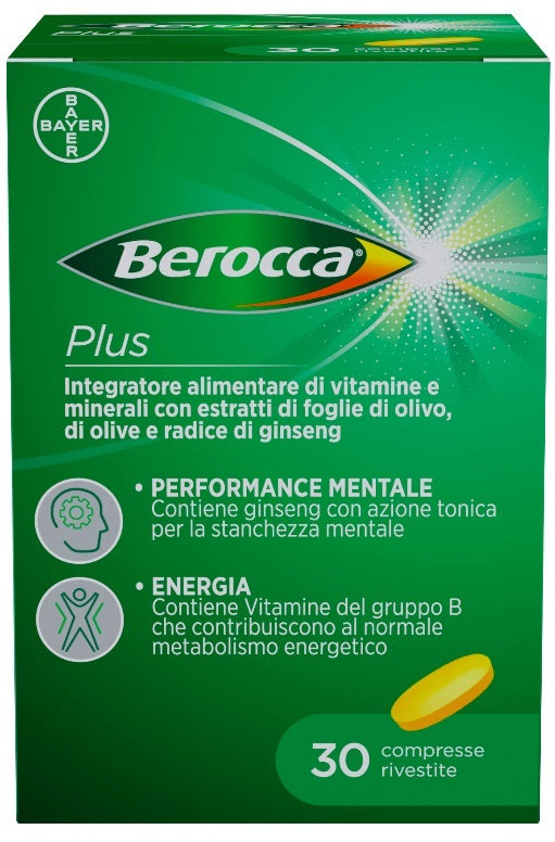 Berocca Plus 30 compresse integratore vitamine e minerali per memoria ed energia