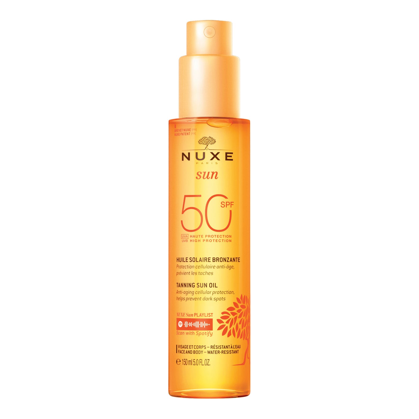Nuxe Sun Olio solare abbronzante viso e corpo SPF50 da 150ml