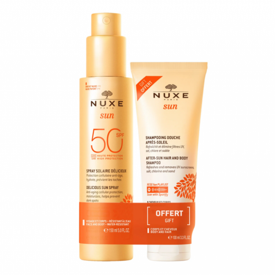 Nuxe Sun Spray Solare SPF50 + Shampoo doccia doposole 100ml