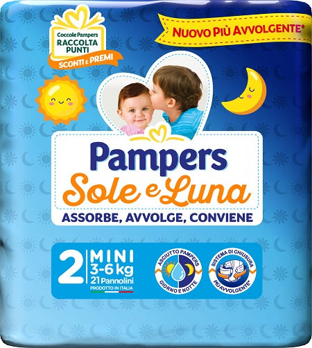 PAMPERS SOLE LUNA MIDINI 21 PEZZI